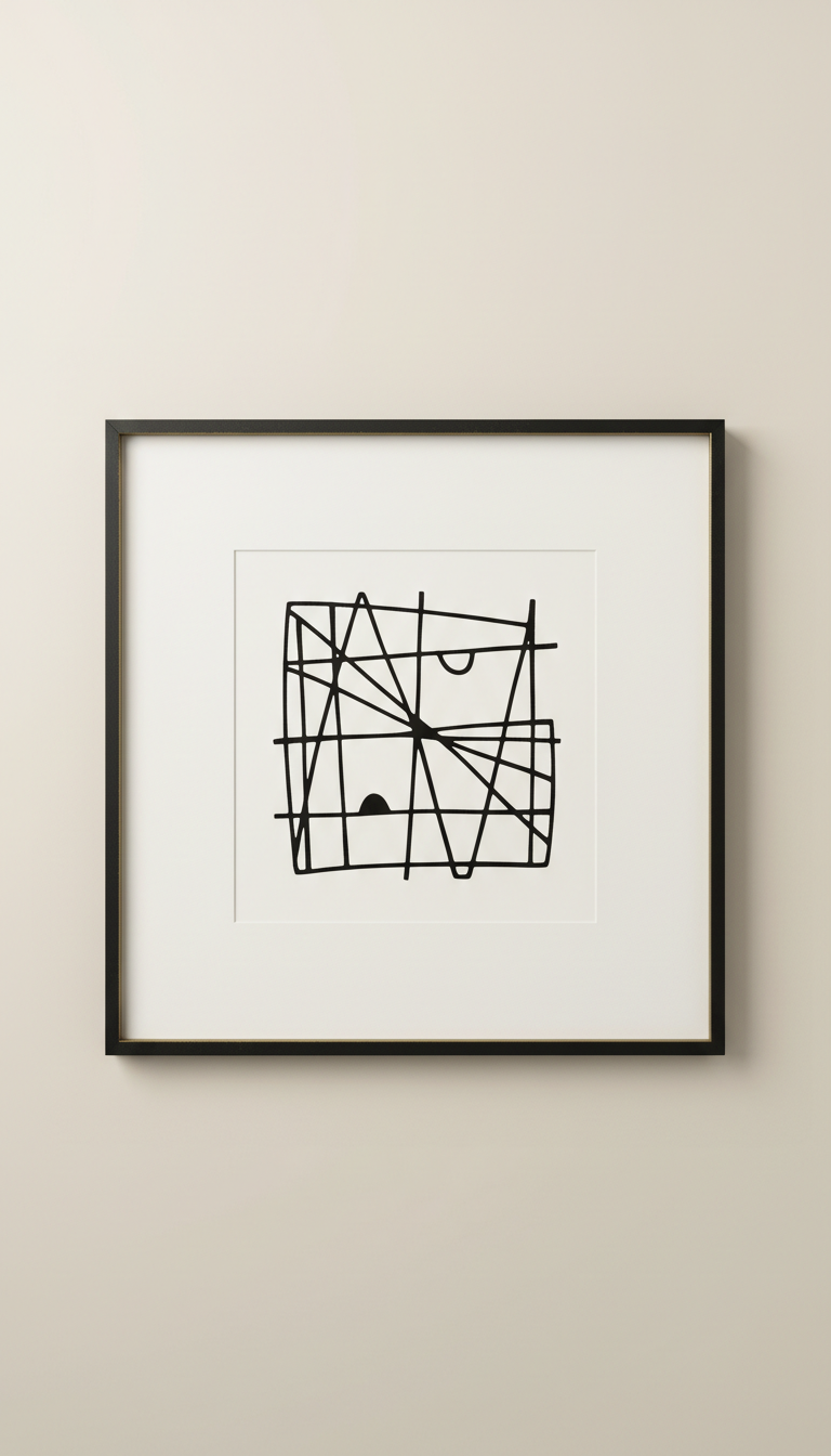 Framed Minimalist Black-and-White Photograph